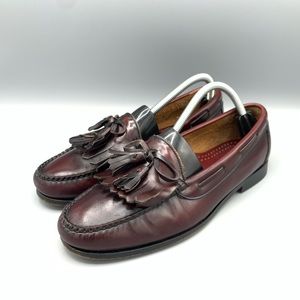 Cole Haan Burgundy Leather Kilt Tassel Slip On Loafers Shoes Men's 9.0 D